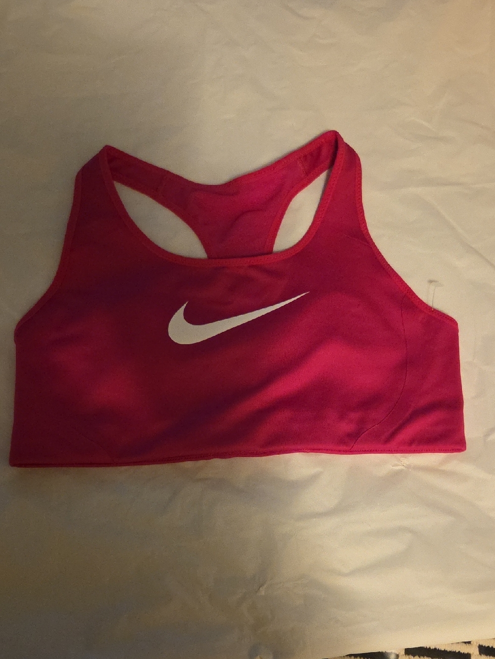 New Nike Hot Pink Racerback Sports Bra with White Swoosh